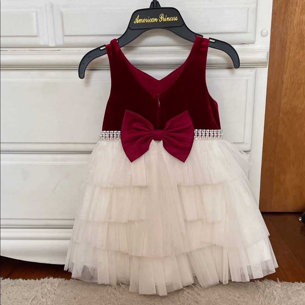 American Princess Burgundy and Cream Tulle Dress